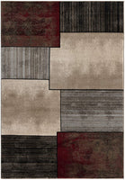 8? x 11? Brown Overlapped Blocks Area Rug