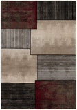 8? x 11? Brown Overlapped Blocks Area Rug