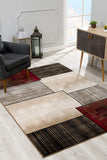 8? x 11? Brown Overlapped Blocks Area Rug