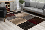 8? x 11? Brown Overlapped Blocks Area Rug