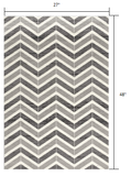 2? x 4? Gray Distressed Chevron Area Rug