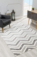 2? x 4? Gray Distressed Chevron Area Rug