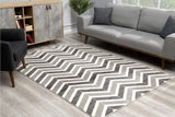 2? x 4? Gray Distressed Chevron Area Rug