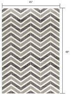 2? x 4? Gray Distressed Chevron Area Rug