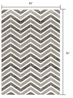 2? x 4? Gray Distressed Chevron Area Rug