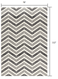 2? x 4? Gray Distressed Chevron Area Rug