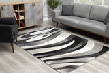 2? x 4? Black and Gray Abstract Marble Area Rug