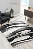 2? x 4? Black and Gray Abstract Marble Area Rug