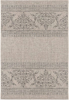 5? x 8? Ivory Distressed Scroll Pattern Area Rug