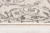 5? x 8? Ivory Distressed Scroll Pattern Area Rug