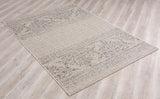 5? x 8? Ivory Distressed Scroll Pattern Area Rug