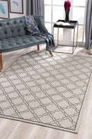 5? x 8? Gray Geometric Lattice Area Rug