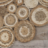 Multi-toned Intricate Circle Natural Jute Area Rug