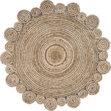 Bleached and Natural Spiral Boutique Jute Rug