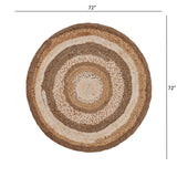 Multicolored Concentric Boutique Jute Rug