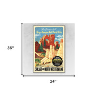 36" x 54" Vintage 1950s Bryce Canyon National Park Wall Art