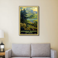 24" x 36" Vintage 1920s Adirondack Mountains Wall Art