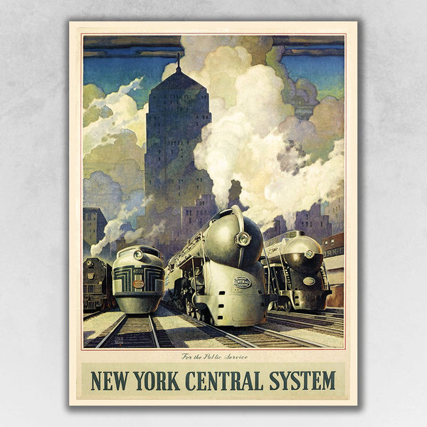 24" x 32" New York Railroad Vintage Travel Poster Wall Art