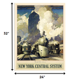 24" x 32" New York Railroad Vintage Travel Poster Wall Art