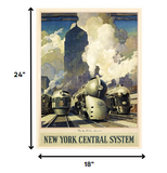 24" x 32" New York Railroad Vintage Travel Poster Wall Art