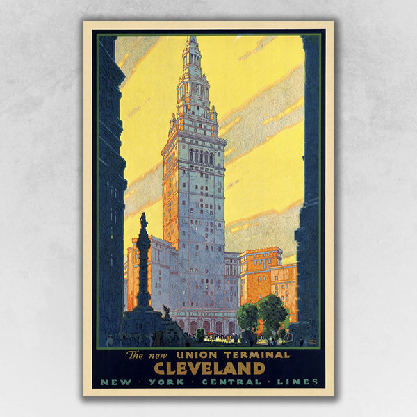 36" x 54" Cleveland Union Terminal Vintage Travel Poster Wall Art