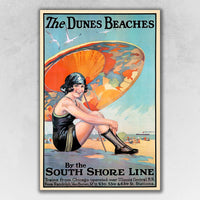 24" x 36" Dunes Beaches c1920s Vintage Travel Poster Wall Art