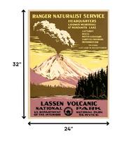 24" x 32" Lassen Volcanic National Park Vintage Travel Poster Wall Art