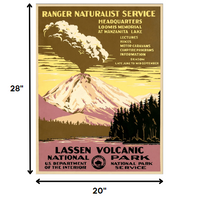 24" x 32" Lassen Volcanic National Park Vintage Travel Poster Wall Art