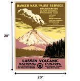 24" x 32" Lassen Volcanic National Park Vintage Travel Poster Wall Art