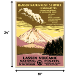 24" x 32" Lassen Volcanic National Park Vintage Travel Poster Wall Art