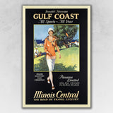 36" x 54" Gulf Coast Golf 1932 Vintage Travel Poster Wall Art