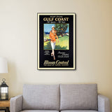 36" x 54" Gulf Coast Golf 1932 Vintage Travel Poster Wall Art