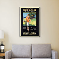 36" x 54" Gulf Coast Golf 1932 Vintage Travel Poster Wall Art