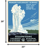 36" x 48" Yellowstone National Park c1938 Vintage Travel Poster Wall Art