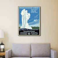 36" x 48" Yellowstone National Park c1938 Vintage Travel Poster Wall Art