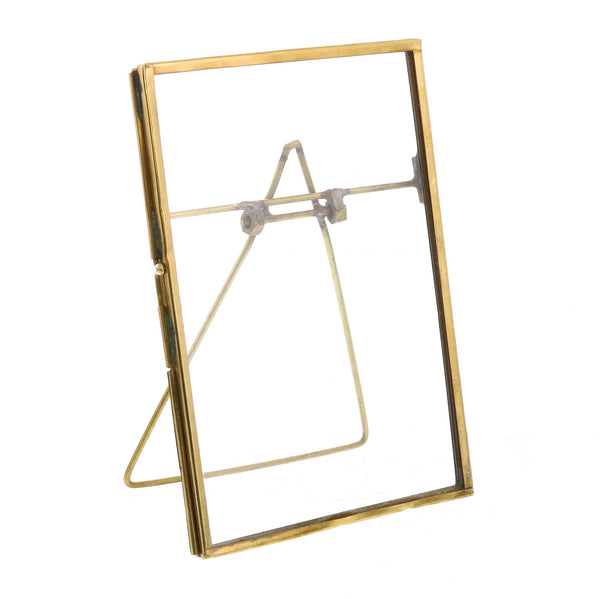 4x6 Gold Metal Vertical Glass Frame