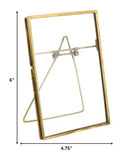 4x6 Gold Metal Vertical Glass Frame