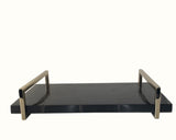 Black Agate and Gold Modern Serving Tray
