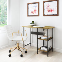 Stylish Brass and Black Open Concept Desk