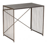 Gray and Gold Slatted Sides Table Desk