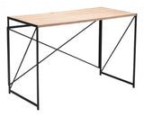 Light Natural Wood and Black Table Desk