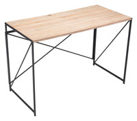 Light Natural Wood and Black Table Desk