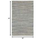 5? x 8? Navy and Natural Interwoven Area Rug