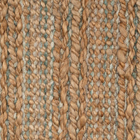 8? x 10? Teal and Natural Braided Jute Area Rug