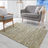 8? x 10? Teal and Natural Braided Jute Area Rug