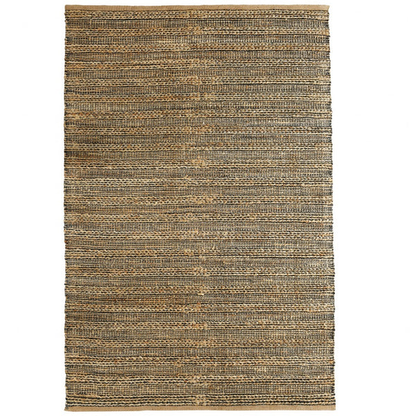 8? x 10? Gray and Natural Braided Striped Area Rug