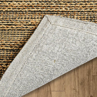 8? x 10? Gray and Natural Braided Striped Area Rug