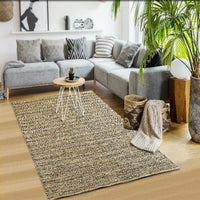 8? x 10? Gray and Natural Braided Striped Area Rug