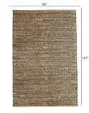 8? x 10? Gray and Natural Braided Striped Area Rug