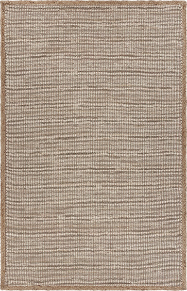 8? x 10? Tan and White Braid Border Area Rug